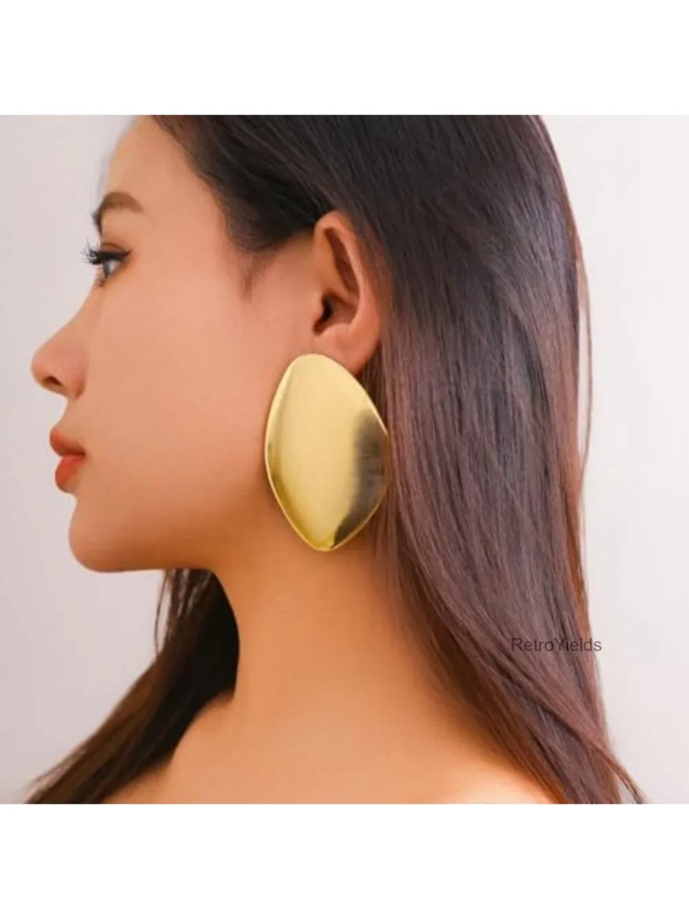 Large Statement Earrings Chunky Irregular Geometric Drop Dangle Oval Pebble